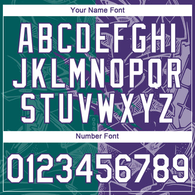 Custom Graffiti Pattern White Purple-Teal Scratch 3D Performance T-Shirt