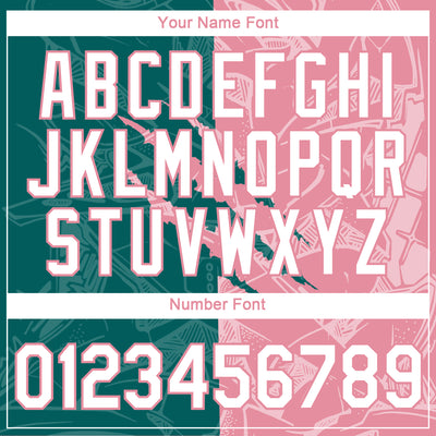 Custom Graffiti Pattern White Teal-Medium Pink Scratch 3D Performance T-Shirt