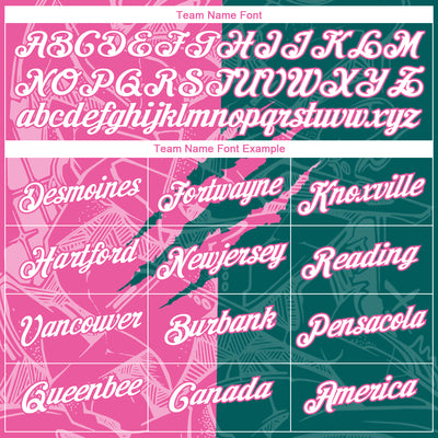 Custom Graffiti Pattern White Teal-Pink Scratch 3D Performance T-Shirt