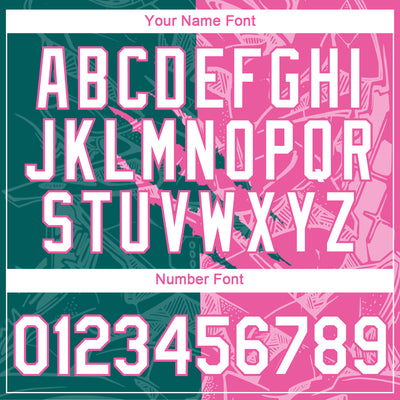 Custom Graffiti Pattern White Teal-Pink Scratch 3D Performance T-Shirt