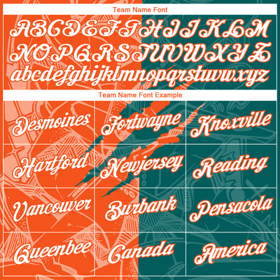 Custom Graffiti Pattern White Teal-Orange Scratch 3D Performance T-Shirt