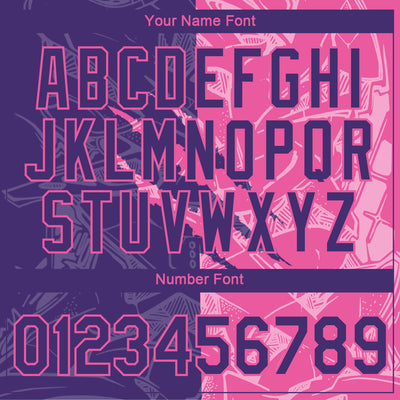 Custom Graffiti Pattern Purple-Pink Scratch 3D Performance T-Shirt