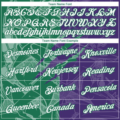 Custom Graffiti Pattern White Purple-Kelly Green Scratch 3D Performance T-Shirt