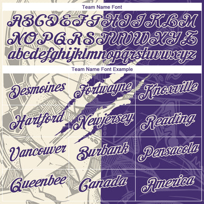 Custom Graffiti Pattern Purple-Cream Scratch 3D Performance T-Shirt