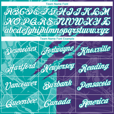 Custom Graffiti Pattern White Purple-Aqua Scratch 3D Performance T-Shirt