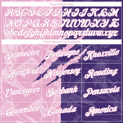 Custom Graffiti Pattern White Purple-Light Pink Scratch 3D Performance T-Shirt