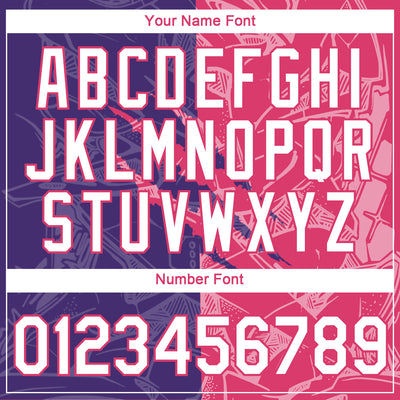 Custom Graffiti Pattern White Purple-Neon Pink Scratch 3D Performance T-Shirt