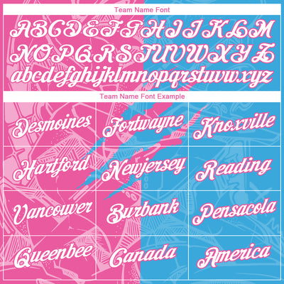 Custom Graffiti Pattern White Sky Blue-Pink Scratch 3D Performance T-Shirt