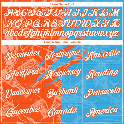 Custom Graffiti Pattern White Sky Blue-Orange Scratch 3D Performance T-Shirt