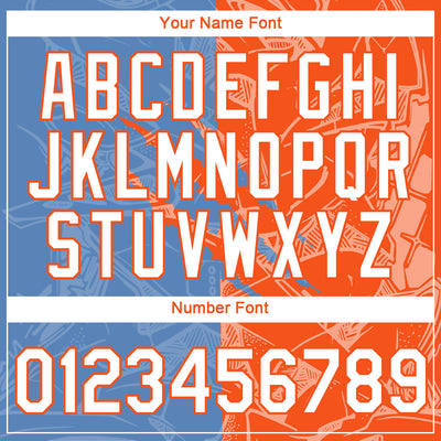 Custom Graffiti Pattern White Light Blue-Orange Scratch 3D Performance T-Shirt