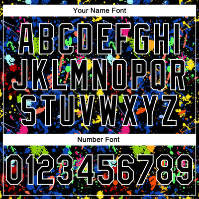 Custom Stitched Graffiti Pattern Black-White 3D Splash Grunge Art Sports Pullover Sweatshirt Hoodie