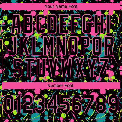 Custom Stitched Graffiti Pattern Black-Pink 3D Splash Grunge Art Sports Pullover Sweatshirt Hoodie