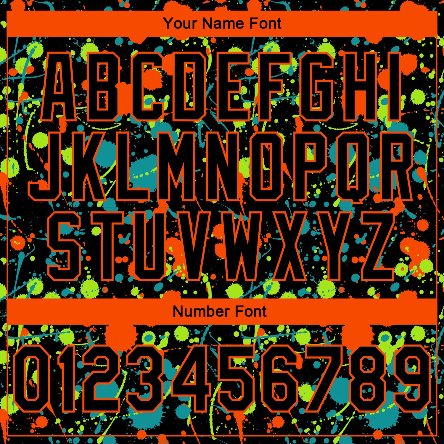 Custom Stitched Graffiti Pattern Black-Orange 3D Splash Grunge Art Sports Pullover Sweatshirt Hoodie