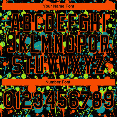 Custom Stitched Graffiti Pattern Black-Orange 3D Splash Grunge Art Sports Pullover Sweatshirt Hoodie