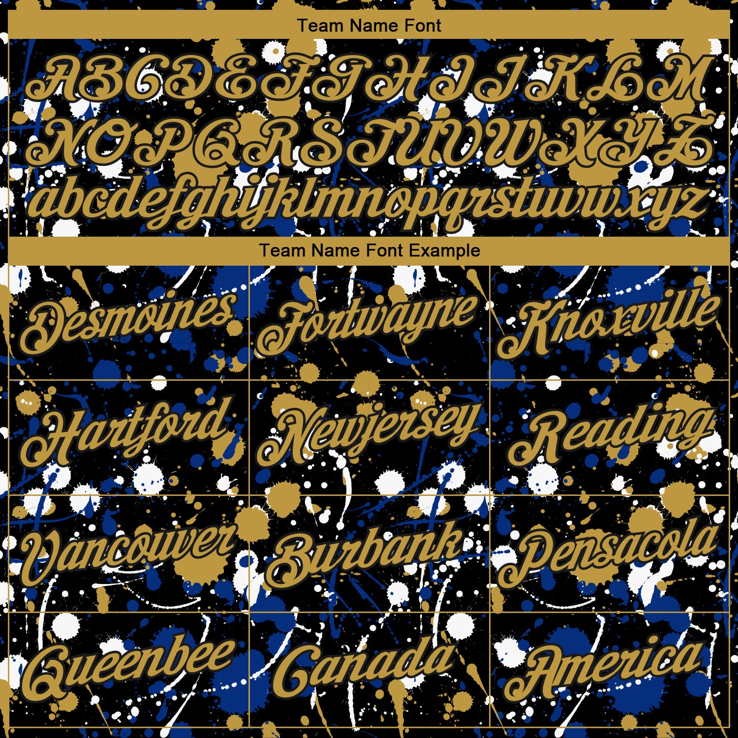 Custom Stitched Graffiti Pattern Old Gold-Black 3D Splash Grunge Art Sports Pullover Sweatshirt Hoodie