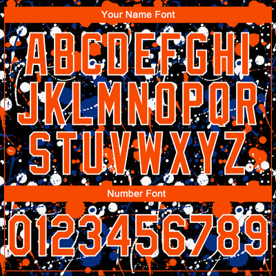 Custom Stitched Graffiti Pattern Orange Black-White 3D Splash Grunge Art Sports Pullover Sweatshirt Hoodie