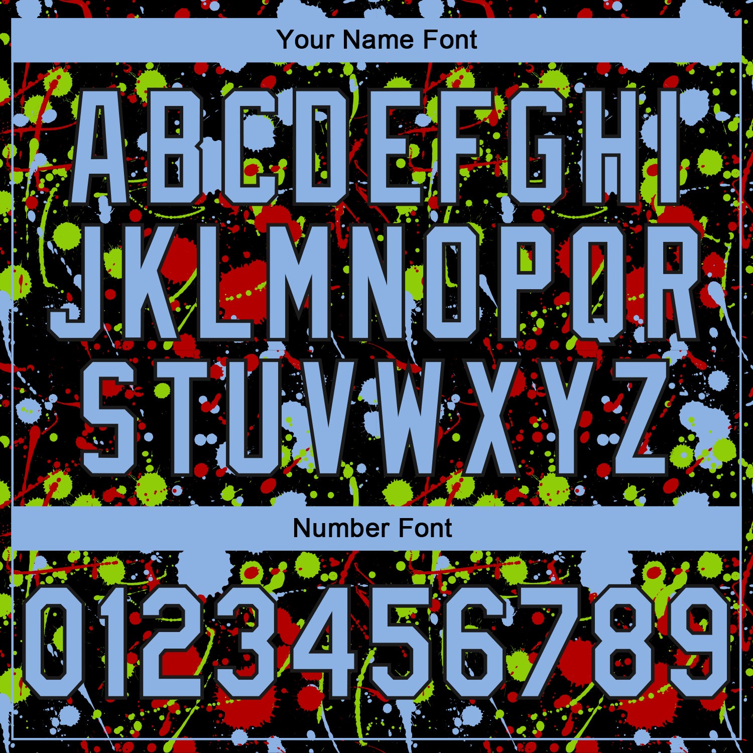 Custom Stitched Graffiti Pattern Light Blue-Black 3D Splash Grunge Art Sports Pullover Sweatshirt Hoodie