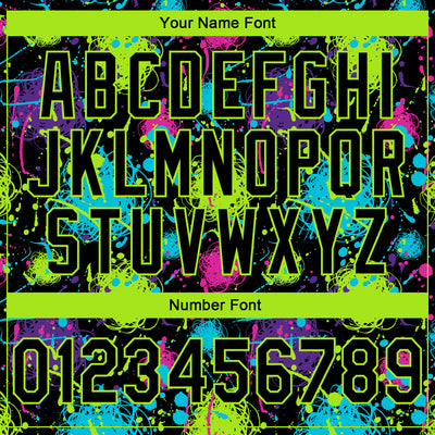 Custom Stitched Graffiti Pattern Black-Neon Green 3D Splash Grunge Art Sports Pullover Sweatshirt Hoodie