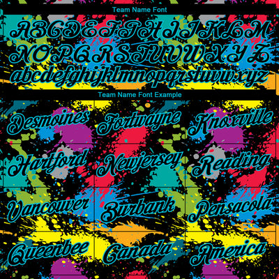 Custom Stitched Graffiti Pattern Black-Lakes Blue 3D Splash Grunge Art Sports Pullover Sweatshirt Hoodie