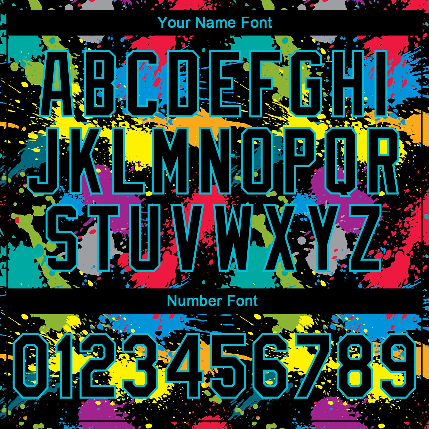 Custom Stitched Graffiti Pattern Black-Lakes Blue 3D Splash Grunge Art Sports Pullover Sweatshirt Hoodie