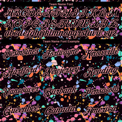 Custom Stitched Graffiti Pattern Black-Medium Pink 3D Splash Grunge Art Sports Pullover Sweatshirt Hoodie