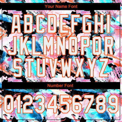 Custom Stitched Graffiti Pattern White Black-Orange 3D Watercolor Grunge Art Sports Pullover Sweatshirt Hoodie