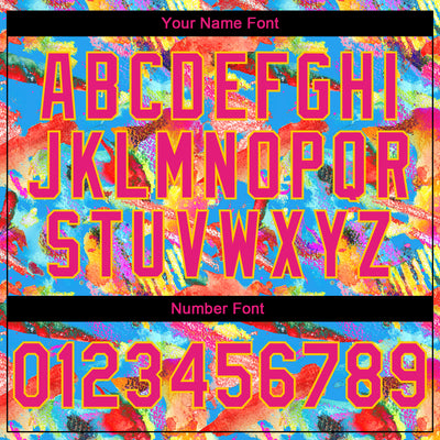 Custom Stitched Graffiti Pattern Hot Pink Black-Yellow 3D Watercolor Grunge Art Sports Pullover Sweatshirt Hoodie