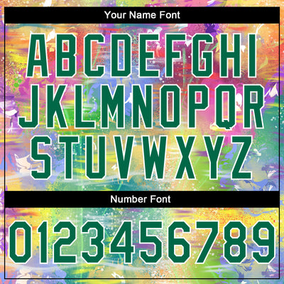 Custom Stitched Graffiti Pattern Kelly Green-White 3D Watercolor Grunge Art Sports Pullover Sweatshirt Hoodie