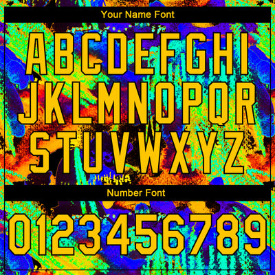 Custom Stitched Graffiti Pattern Yellow-Black 3D Watercolor Grunge Art Sports Pullover Sweatshirt Hoodie