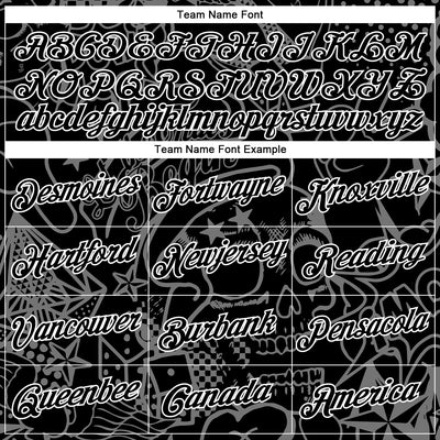 Custom Stitched Graffiti Pattern Black-White 3D Skull Fashion Sports Pullover Sweatshirt Hoodie