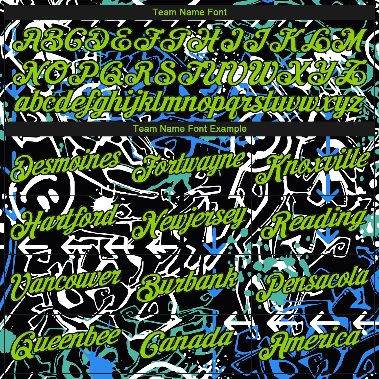 Custom Stitched Graffiti Pattern Neon Green-Black 3D Abstract Grunge Art Sports Pullover Sweatshirt Hoodie