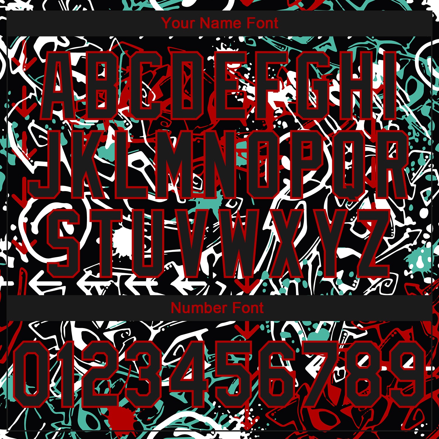 Custom Stitched Graffiti Pattern Black-Red 3D Abstract Grunge Art Sports Pullover Sweatshirt Hoodie