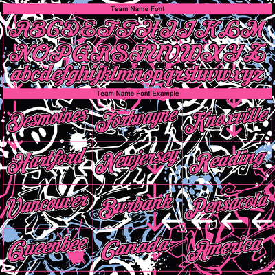 Custom Stitched Graffiti Pattern Pink Black-White 3D Abstract Grunge Art Sports Pullover Sweatshirt Hoodie