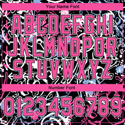 Custom Stitched Graffiti Pattern Pink Black-White 3D Abstract Grunge Art Sports Pullover Sweatshirt Hoodie