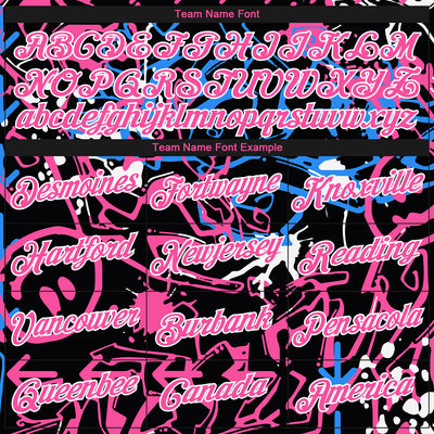 Custom Stitched Graffiti Pattern Pink-White 3D Abstract Grunge Art Sports Pullover Sweatshirt Hoodie