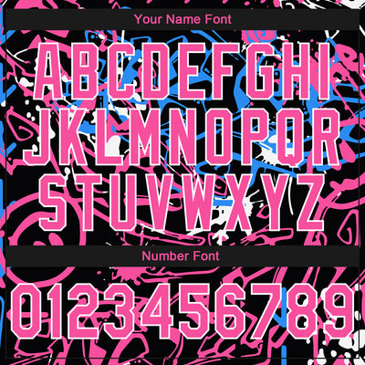 Custom Stitched Graffiti Pattern Pink-White 3D Abstract Grunge Art Sports Pullover Sweatshirt Hoodie