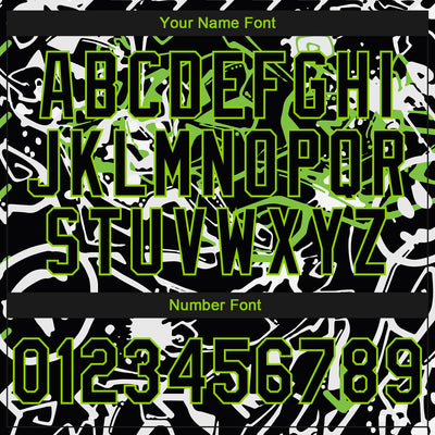 Custom Stitched Graffiti Pattern Black-Aurora Green 3D Abstract Grunge Art Sports Pullover Sweatshirt Hoodie