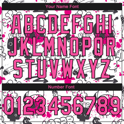 Custom Stitched Graffiti Pattern Pink-Black 3D Abstract Grunge Art Sports Pullover Sweatshirt Hoodie