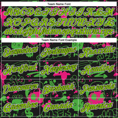 Custom Stitched Graffiti Pattern Neon Green Black-White 3D Abstract Grunge Art Sports Pullover Sweatshirt Hoodie