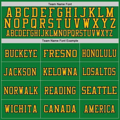 Custom Grass Green Gold-Black Mesh Authentic Throwback Football Jersey