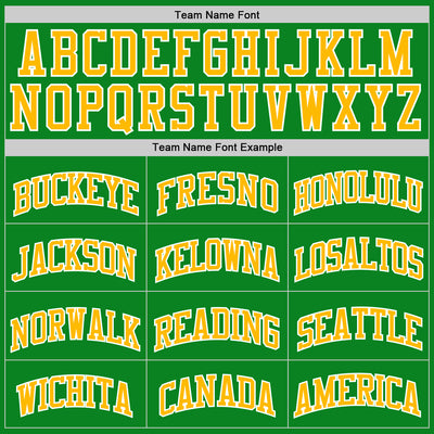 Custom Grass Green Gold-White Authentic Basketball Jersey