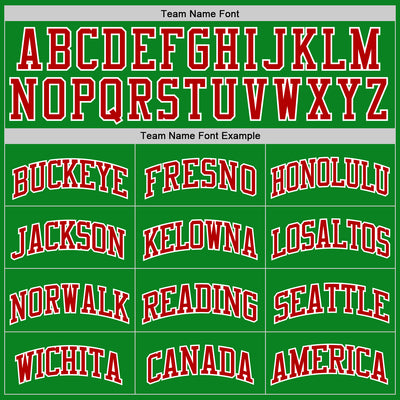 Custom Grass Green Red-White Authentic Basketball Jersey