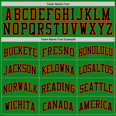 Custom Grass Green Black-Orange Authentic Basketball Jersey