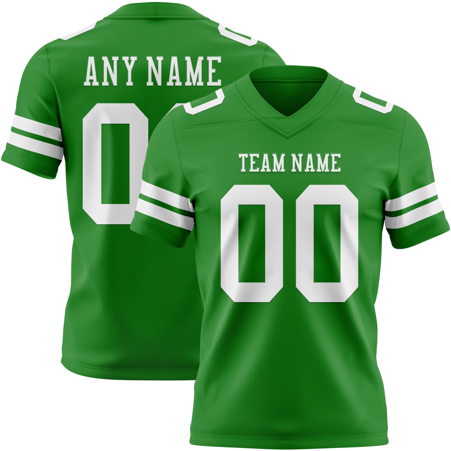Custom Grass Green White Authentic Football Jersey