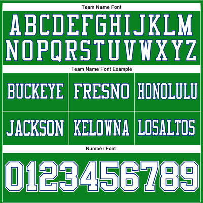Custom Grass Green White-Royal Authentic Football Jersey