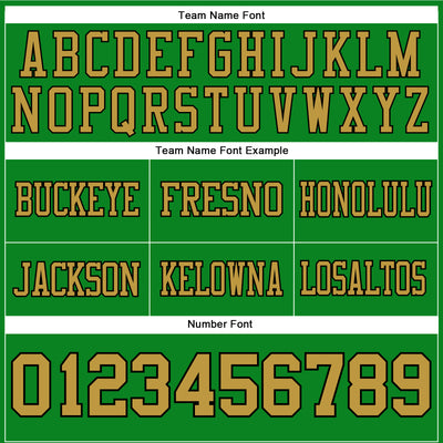 Custom Grass Green Old Gold-Black Authentic Football Jersey