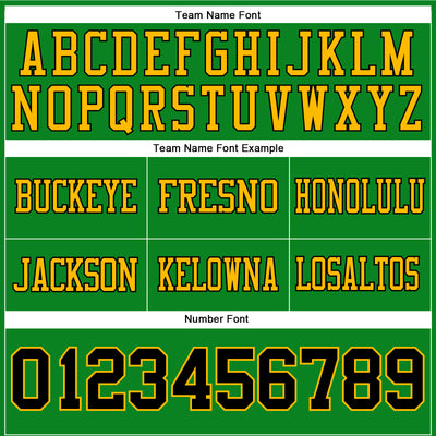 Custom Grass Green Black-Gold Authentic Football Jersey
