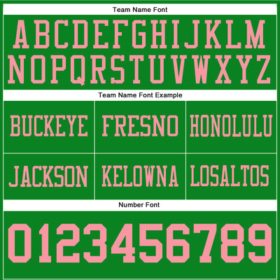 Custom Grass Green Medium Pink Authentic Football Jersey