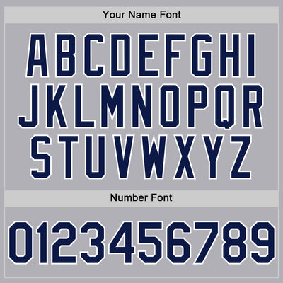 Custom Gray Navy-White Mesh Authentic Throwback Baseball Jersey