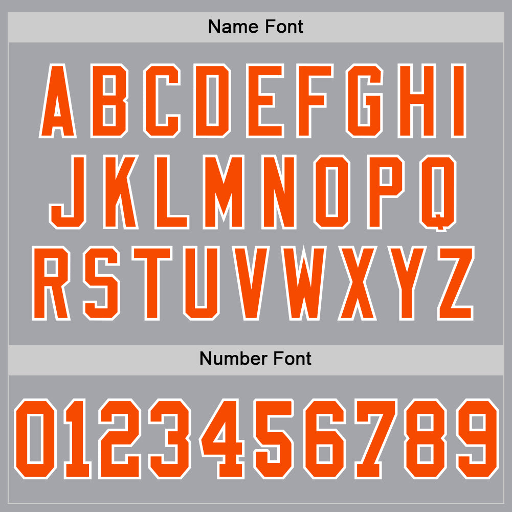 Custom Gray Orange-White Mesh Authentic Throwback Football Jersey